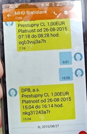 Dôkaz, keď na odoslanú SMS neprišla žiadna potvrdzujúca odpoveď od DPB.