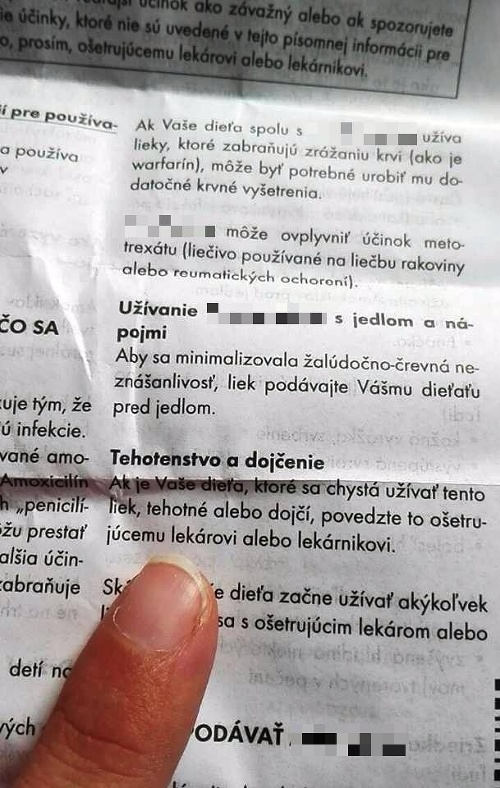 Takýto príbalový leták nájdete k antibiotikám, ktoré predpisujú aj maličkým deťom.