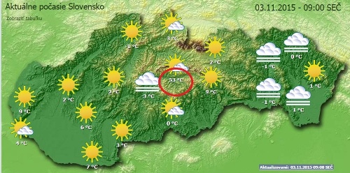 Stredné Slovensko malo podľa mapy poriadne horúce ráno.