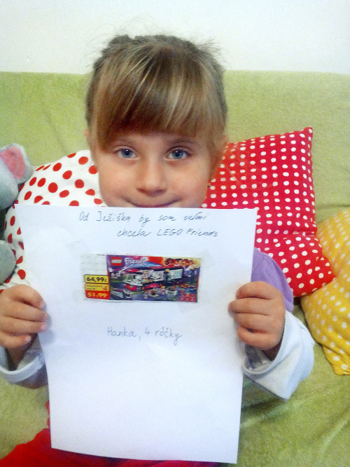 Hanka (4) si v liste vypýtala rozprávkovú stavebnicu.