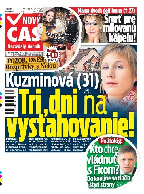 Titulka Nový Čas - 18.12.2015
