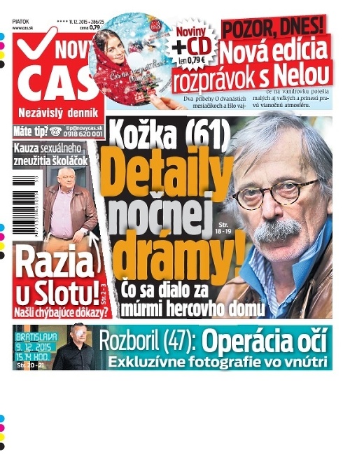 Titulka Nový Čas - 11.12.2015