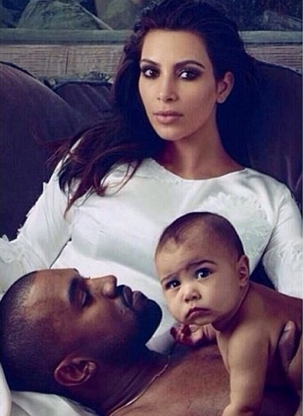 Kim, Kanye a malá North.