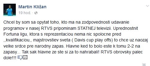 Tento odkaz poslal RTVS cez sociálnu sieť  Martin Kližan.