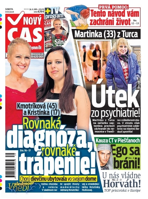 Titulka Nový Čas - 26.09.2015