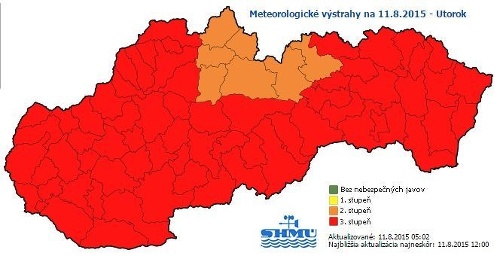 Najvyššia výstraha pred horúčavami platí na utorok takmer pre celé Slovensko.