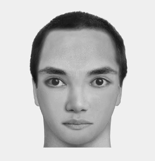 Polícia na počítači vytvorila identikit - pravdepodobný portrét podozrivého - a pátra po totožnosti muža ba obrázku. 