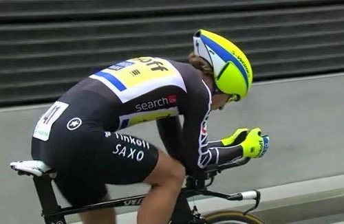 Peter Sagan počas časovky, ktorá uzavrela preteky Okolo Švajčiarska.