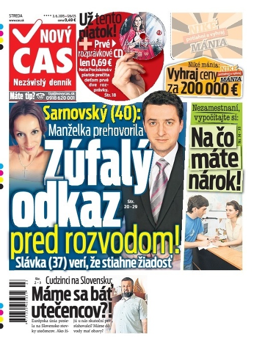 Titulka Nový Čas - 03.06.2015