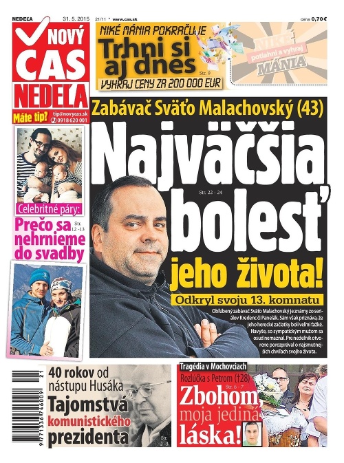 Nový Čas - Titulka 31.5.2015