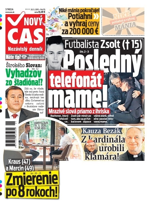 Titulka Nový Čas - 20.05.2015