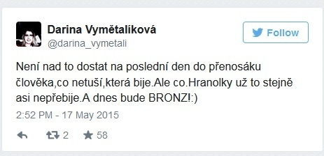 Česká reportérka toto neskôr zavesila na sociálnu sieť.