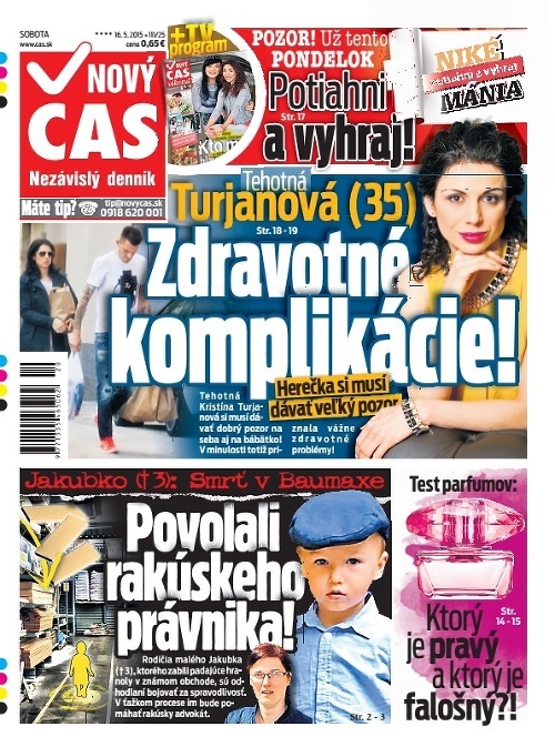 Titulka Nový Čas - 16.05.2015