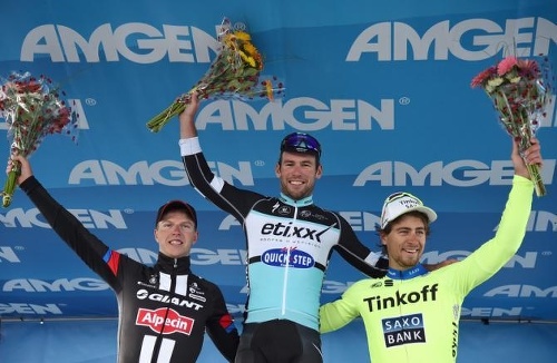 Traja najlepší. Zľava Zico Waeytens, Mark Cavendish a Peter Sagan.