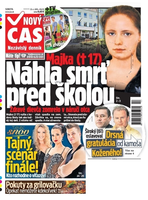 Titulka Nový Čas - 25.04.2015
