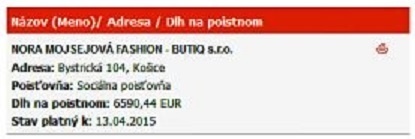 Nora sa plateniu oblúkom vyhne. Celková dlžná suma je takmer 13-tisíc eur.