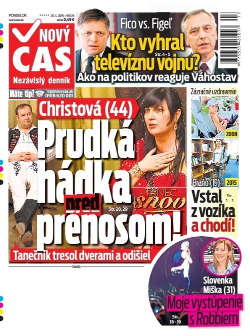 Titulka Nový Čas - 20.04.2015