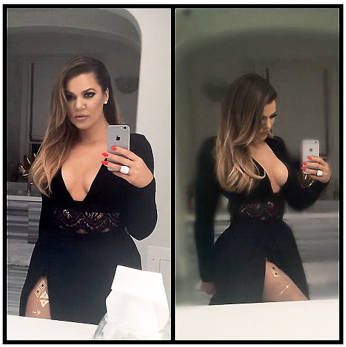 Khloe Kardashian (30): Televízna hviezdička si lesklou kerkou spestrila stehno.