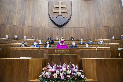 Prezidentka Zuzana Čaputová vystupuje so Správou o stave Slovenskej republiky počas 8. schôdze Národnej rady