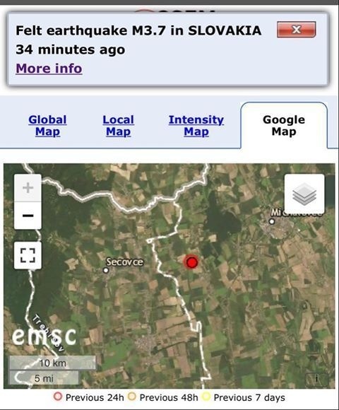 Epicentrum zemetrasenia bolo neďaleko Sečoviec.