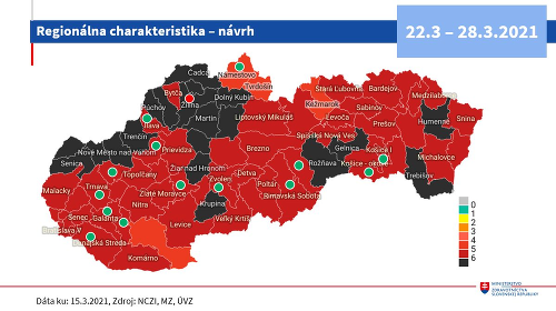 Mapa okresov covid automatu