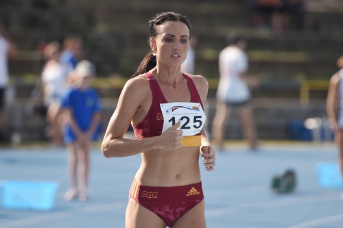 Na snímke slovenská atlétka Iveta Putalová počas behu na 400 metrov na Majstrovstvách Slovenskej republiky.