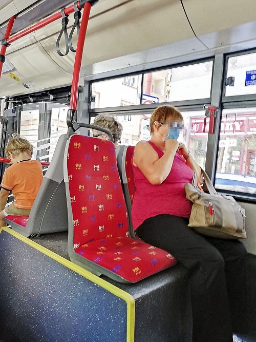 Cestujúca v bratislavskom trolejbuse 201 rúško pri nástupe nemala, dala si ho až keď si sadla.