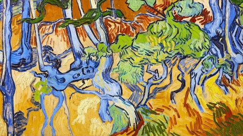 Van Gogh namaľoval obraz Korene stromov tesne pred smrťou v roku 1890.