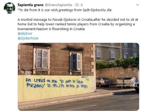 Nápis, ktorý sa objavil v Splite.