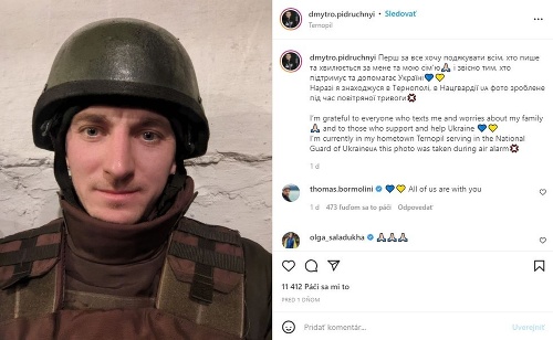 Ukrajinský biatlonista Dmytro Pidručnyj poslal prostredníctvom sociálnych sietí odkaz z rodného mesta Ternopiľ, kde bráni domovinu pred ruskou inváziou.