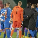 Na snímke druhý vľavo tréner slovenských futbalistov Francesco Calzona po zápase Ligy národov s Azerbajdžanom. 
