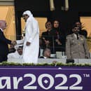 Prezident FIFA Giovanni Infantino a katarský emir Tamim bin Hamad Al Thani