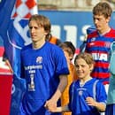 2008: Modrič a malý Lovro pred finále Chorvátskeho pohára.