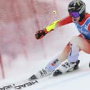 Švajčiarka  Lara Gutová-Behramiová na trati obrovského slalomu.