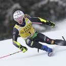 Talianska lyžiarka Marta Bassinová na trati 1. kola obrovského slalomu Svetového pohára v alpskom lyžovaní v talianskom stredisku Kronplatz.