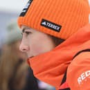 Slovenská lyžiarka Petra Vlhová reaguje v cieli po 2. kole slalomu žien Svetového pohára v alpskom lyžovaní v českom Špindlerovom Mlyne.