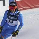 Talianka Federica Brignoneová v cieli slalomu v rámci alpskej kombinácie.