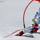 Američanka Mikaela Shiffrinová na trati super-G.