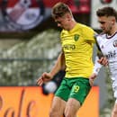 Timotej Jambor (Žilina) a Mikuláš Bakaľa (Podbrezová) v zápase 20. kola Fortuna ligy medzi FK Železiarne Podbrezová - MŠK Žilina