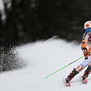 Slovenská lyžiarka Petra Vlhová na trati 1. kola obrovského slalomu.