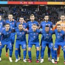 Na snímke tím Slovenska pred kvalifikačným stretnutím o postup na EURO 2024.