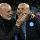 Tréner AC Milána Stefano Pioli a tréner Neapola Luciano Spalletti