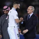 Prezident Realu Madrid Florentino Perez a Karim Benzema. 