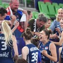 Slovenské basketbalistky sa radujú po víťazstve nad Tureckom
