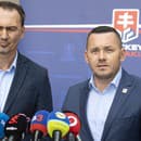 Prezident Slovenského zväzu ľadového hokeja (SZĽH) Miroslav Šatan a generálny sekretár SZĽH Miroslav Lažo