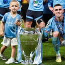 Phil Foden oslavuje triumf v Lige majstrov so synom Ronniem.