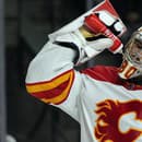 Brankár Daniel Vladař z Calgary Flames. 