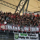 Na snímke fanúšikovia Spartaka Trnava v Poľsku.