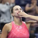 Arina Sobolenková a jej radosť po semifinále US Open.