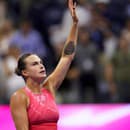 Arina Sobolenková a jej radosť po semifinále US Open.